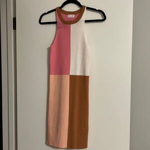 Pink lily fitted sweater dress